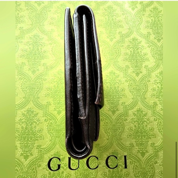 Gucci EUC chocolate color mens (unisex) wallet, 8 cardholders, cash, pocket - Picture 8 of 14